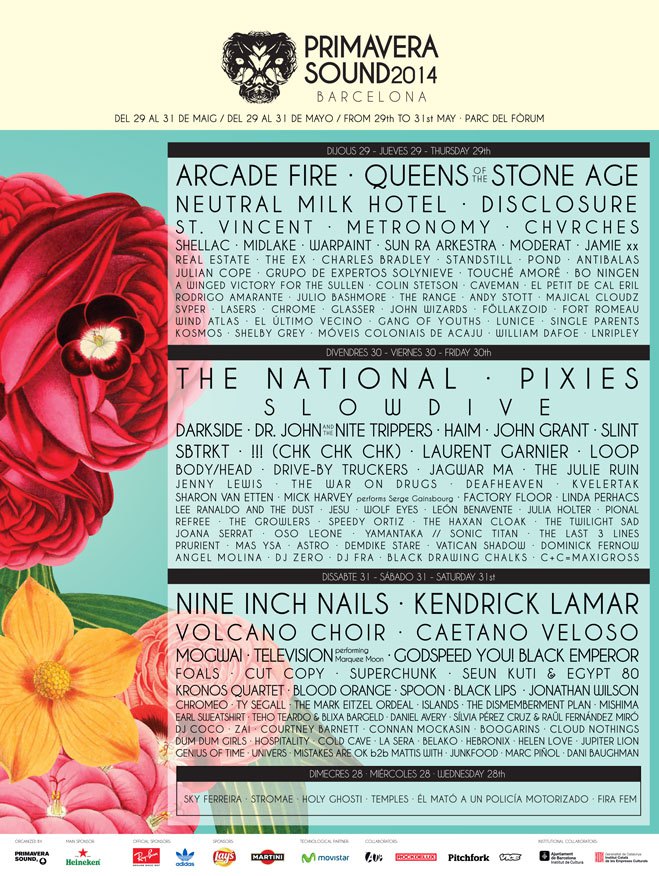 Primavera Sound 2014 Line up