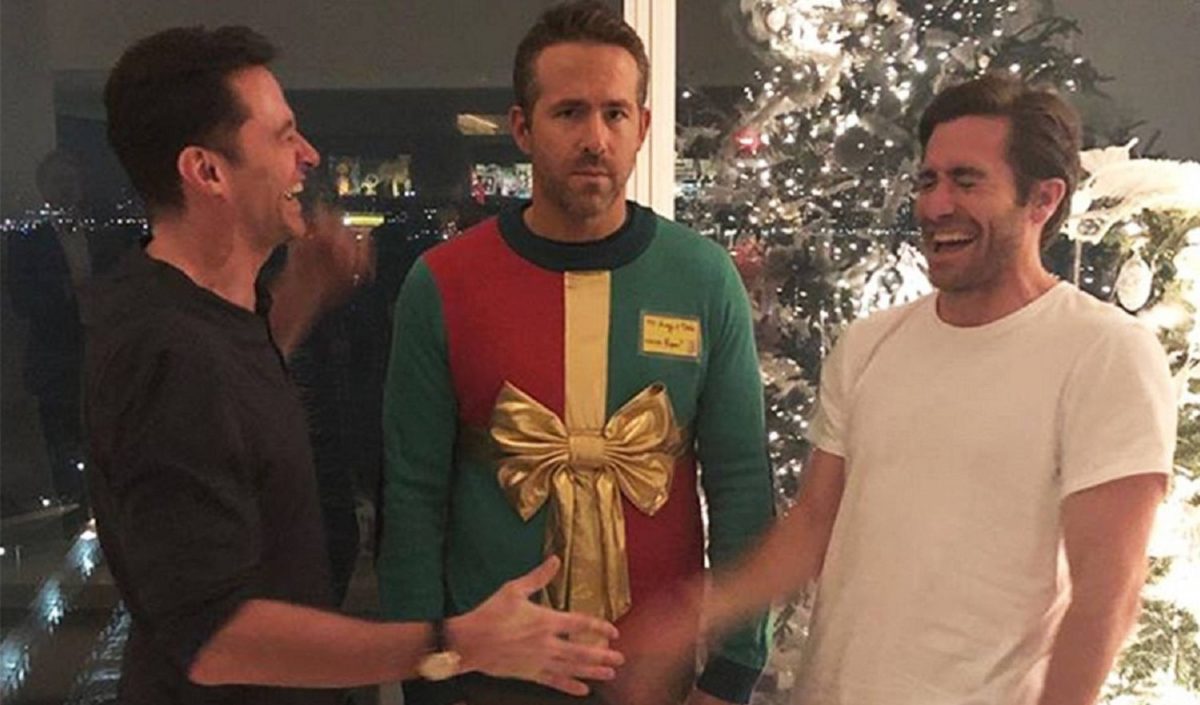 Hugh Jackman, Ryan Reynolds y Jake Gyllenhaal, en las Navidades de 2018.