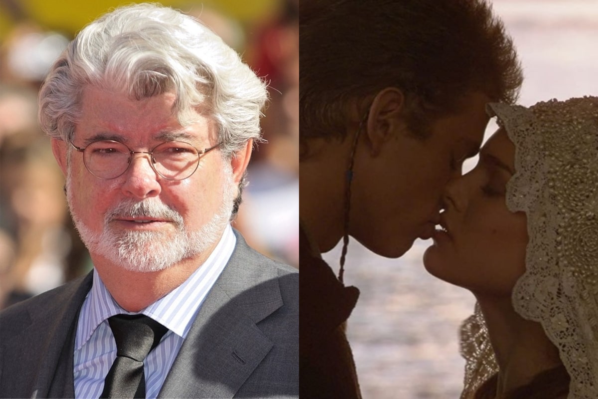George Lucas y fotograma de Star Wars: Episode II