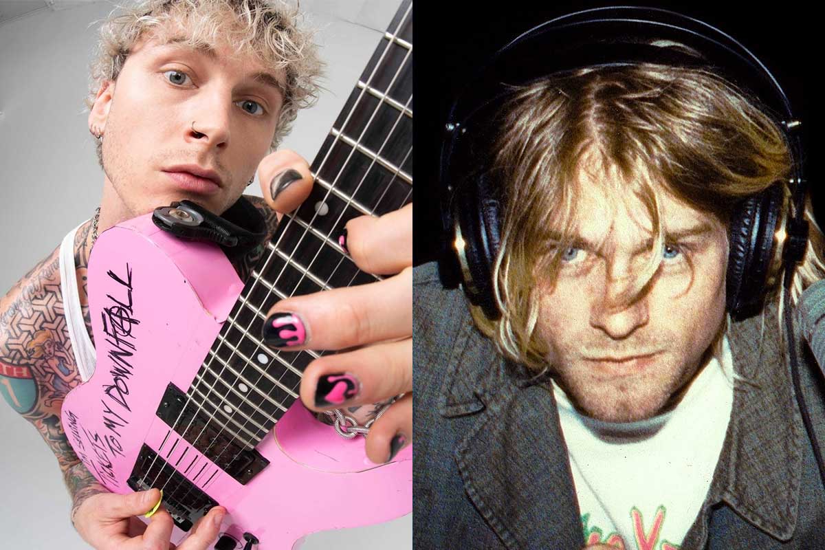 Machine Gun Kelly (izquierda) y Kurt Cobain (derecha)
