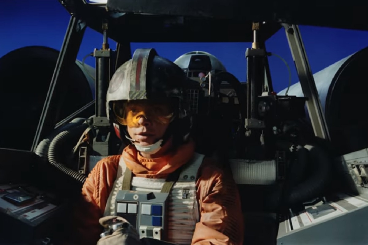 Mark Hamill filmando una escena de Star Wars: Episodio V El Imperio Contraataca.
