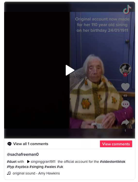 TikTok viral de la señora de 110 años