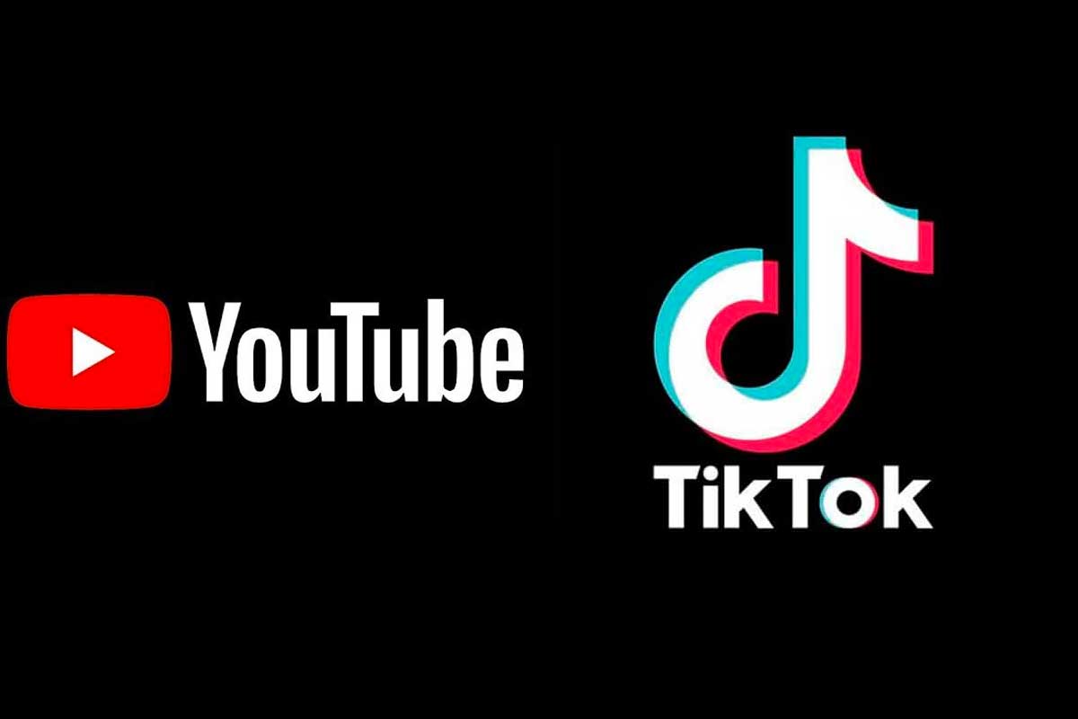 Logos de YouTube y TikTok