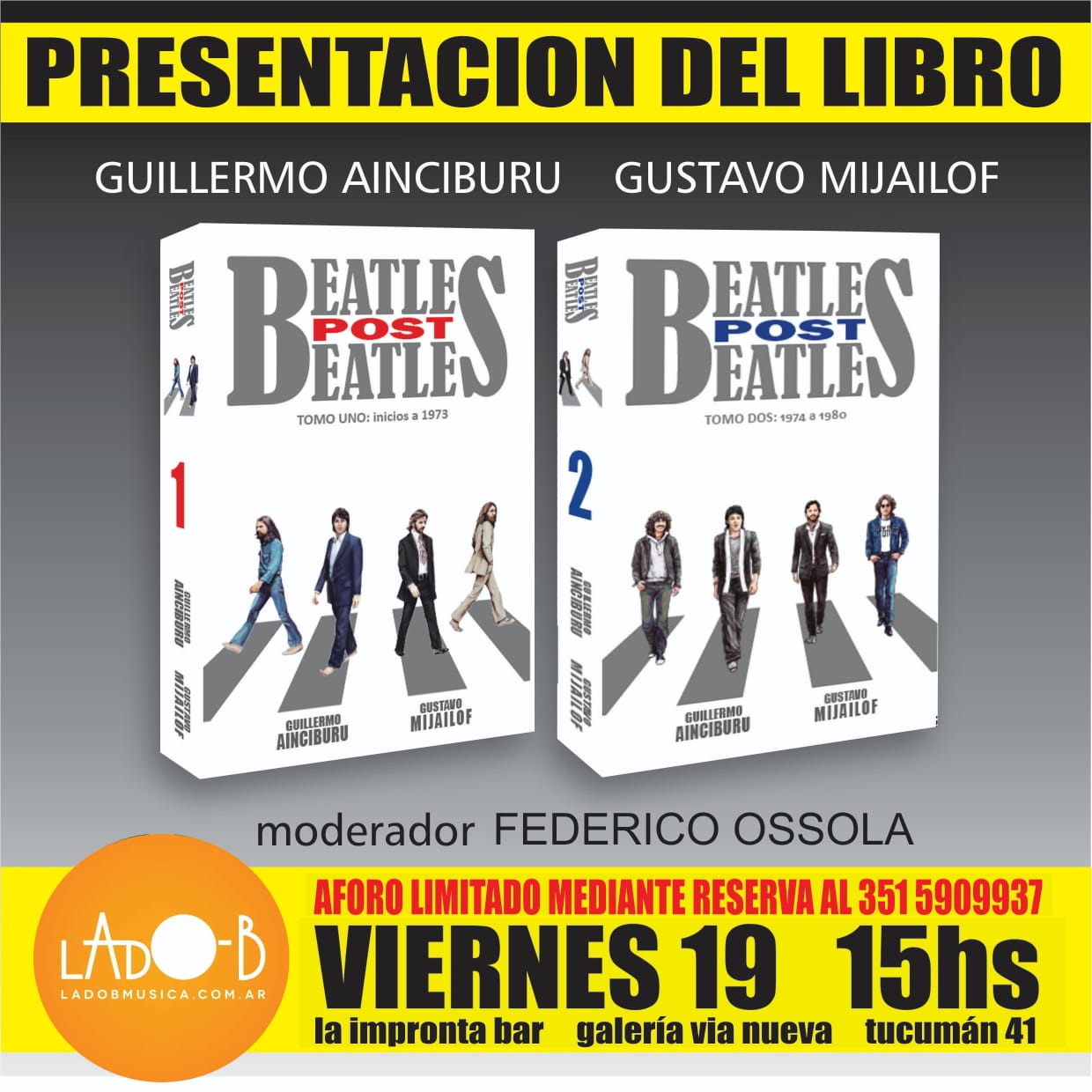 Presentación del libro Beatles post Beatles en Córdoba