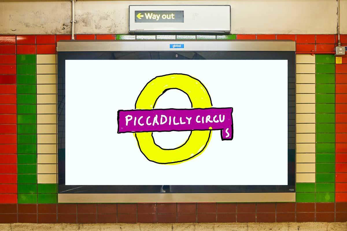 La estación Piccadilly Circus del metro londinense intervenida por David Hockney