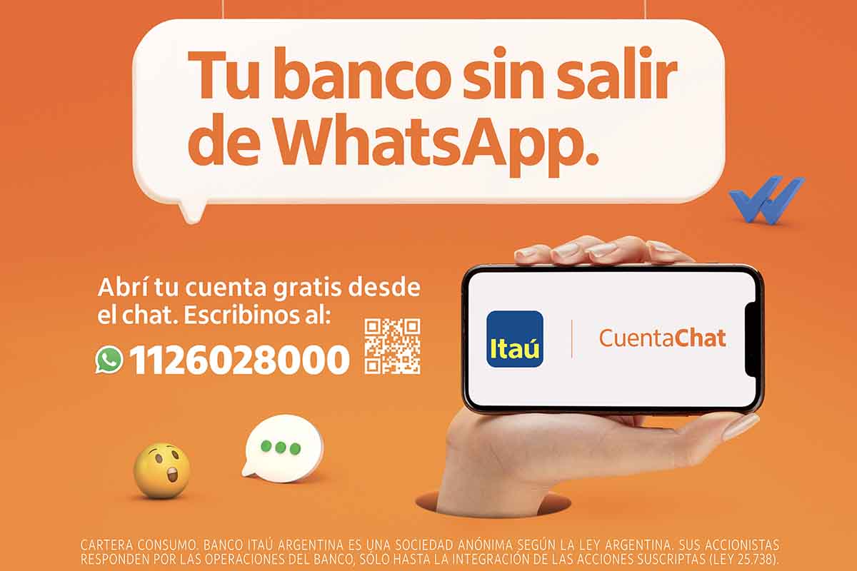 Itaú presenta una cuenta que se abre y usa por WhatsApp