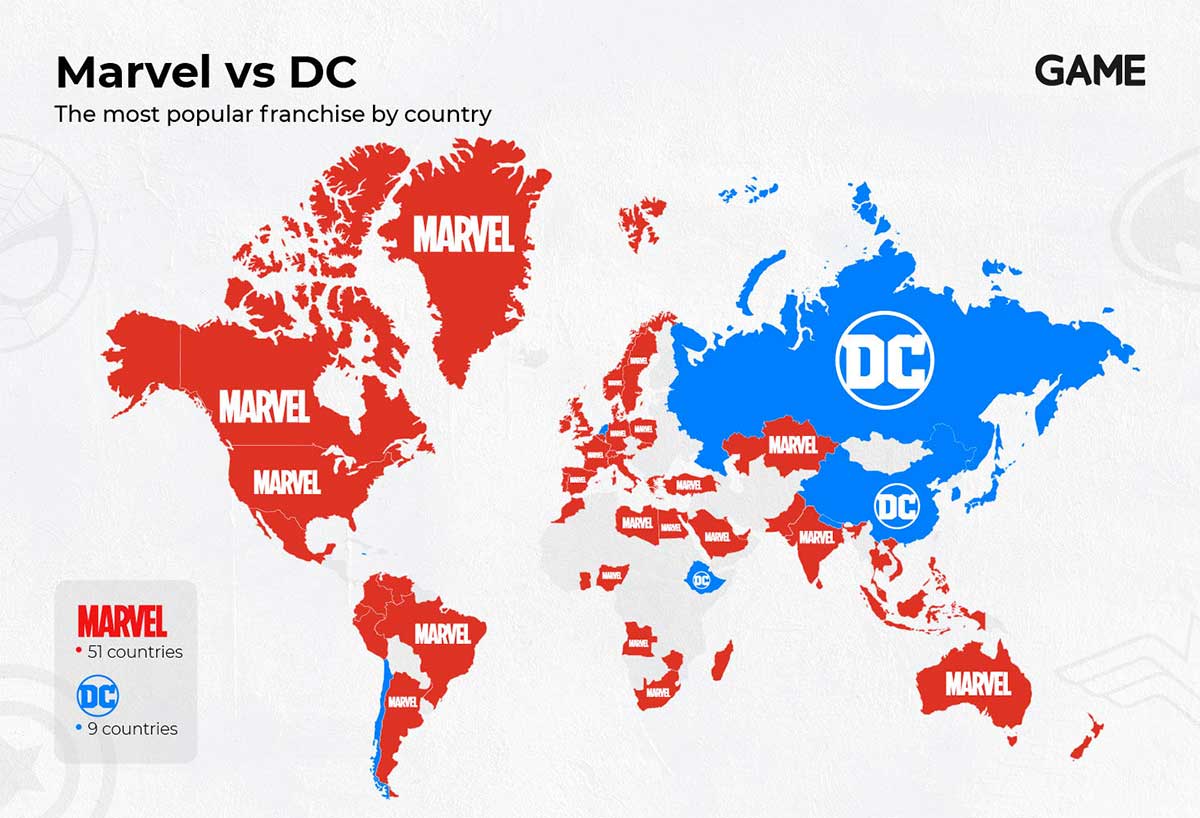 Mapa Marvel vs. DC