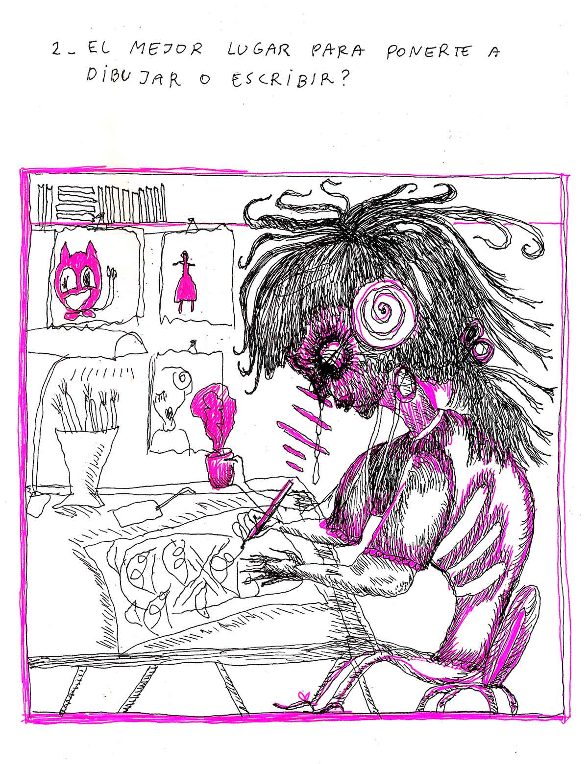 Muriel Bellini responde con dibujos el ping pong de Cómics