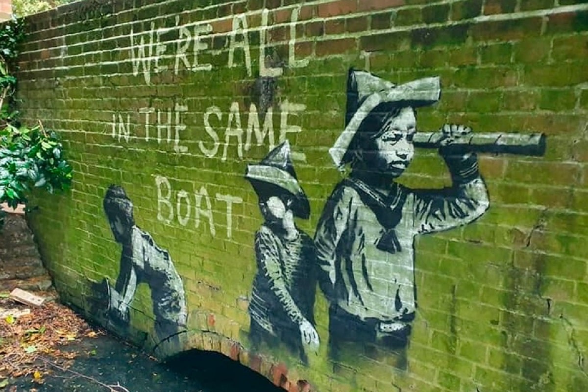 Una de las supuestas obras de Banksy.