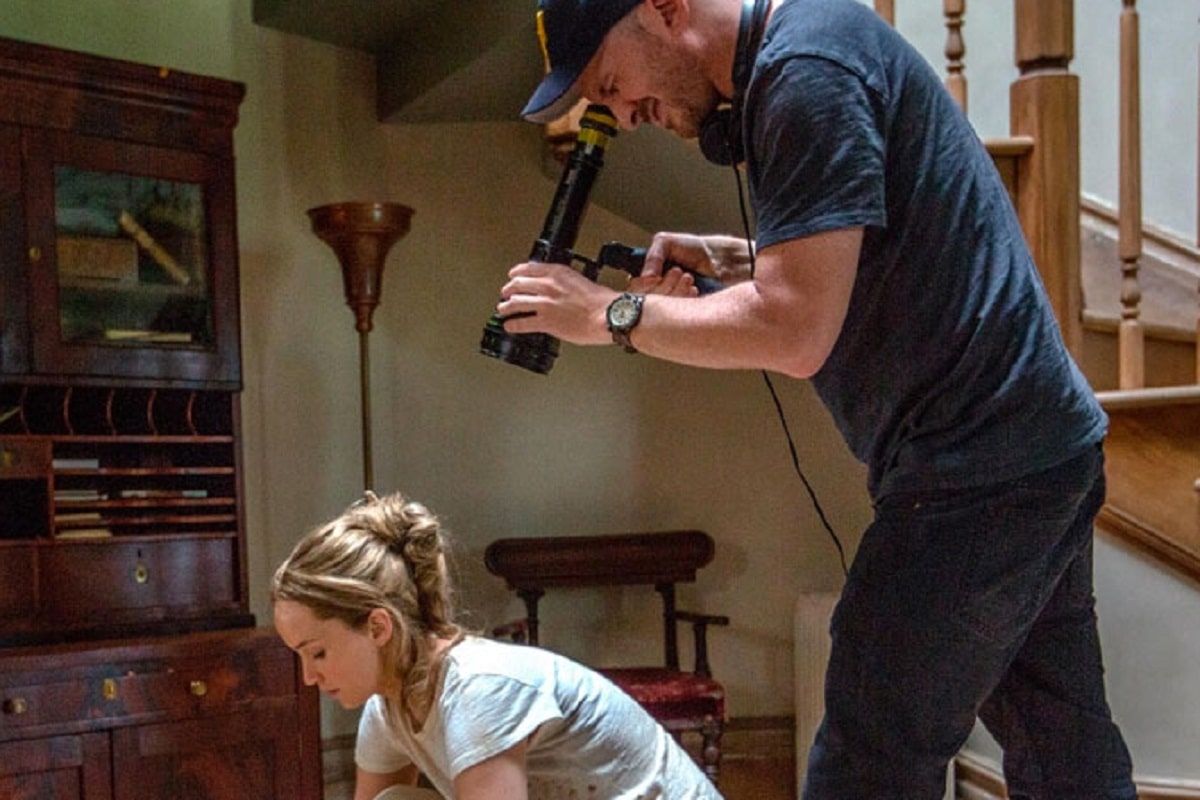 Darren Aronofsky en el set de Mother.