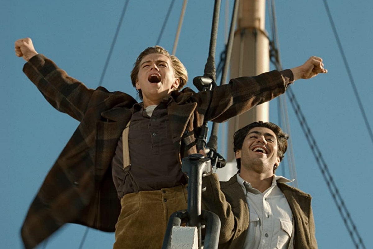 Leonardo DiCaprio en una de las escenas más recordadas de Titanic.
