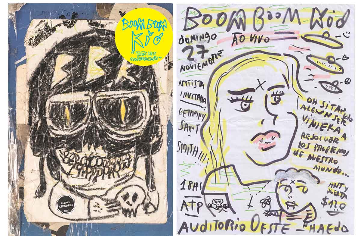 Tapa de Tutti les cachivaches y "Cebolla, limón y ajo", cartel incluido en el libro de Boom Boom Kid