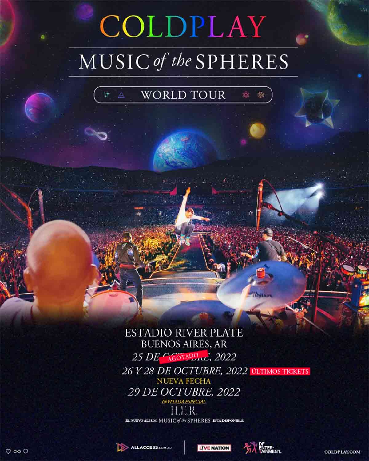 Coldplay se presentará en Buenos Aires el 29 de octubre