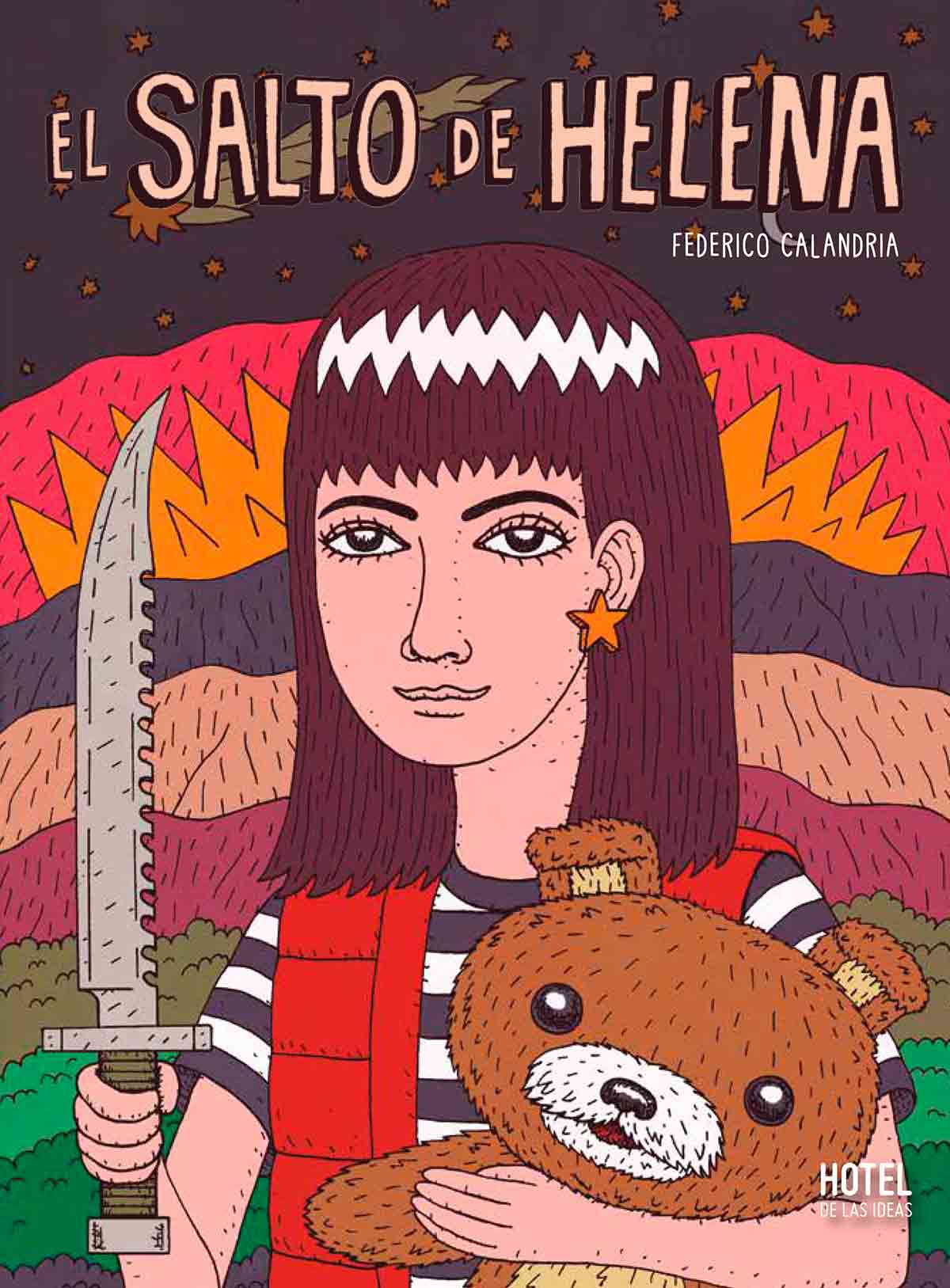 Tapa de "El salto de Helena", novela gráfica de Federico Calandria