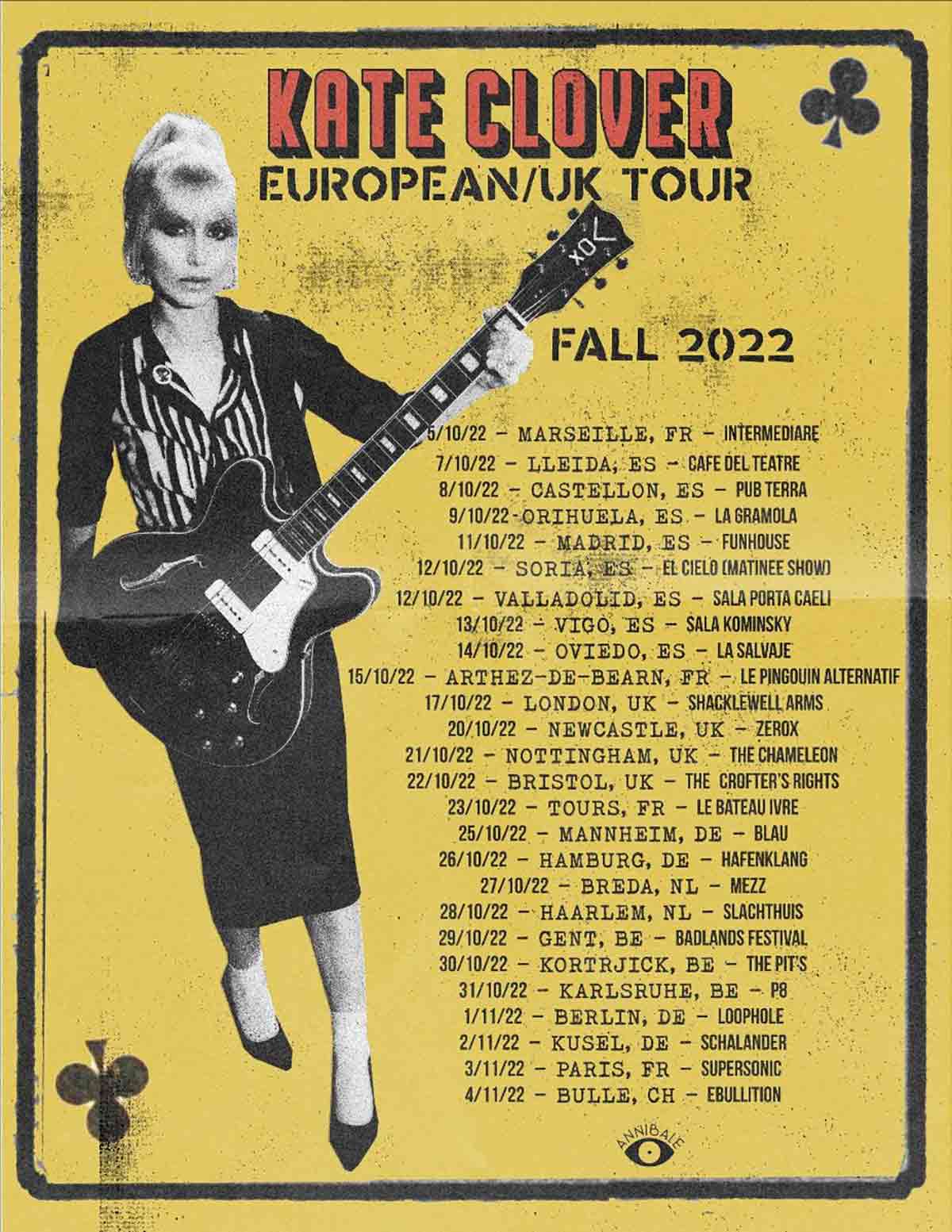 La gira de Kate Clover por Europa y Reino Unido
