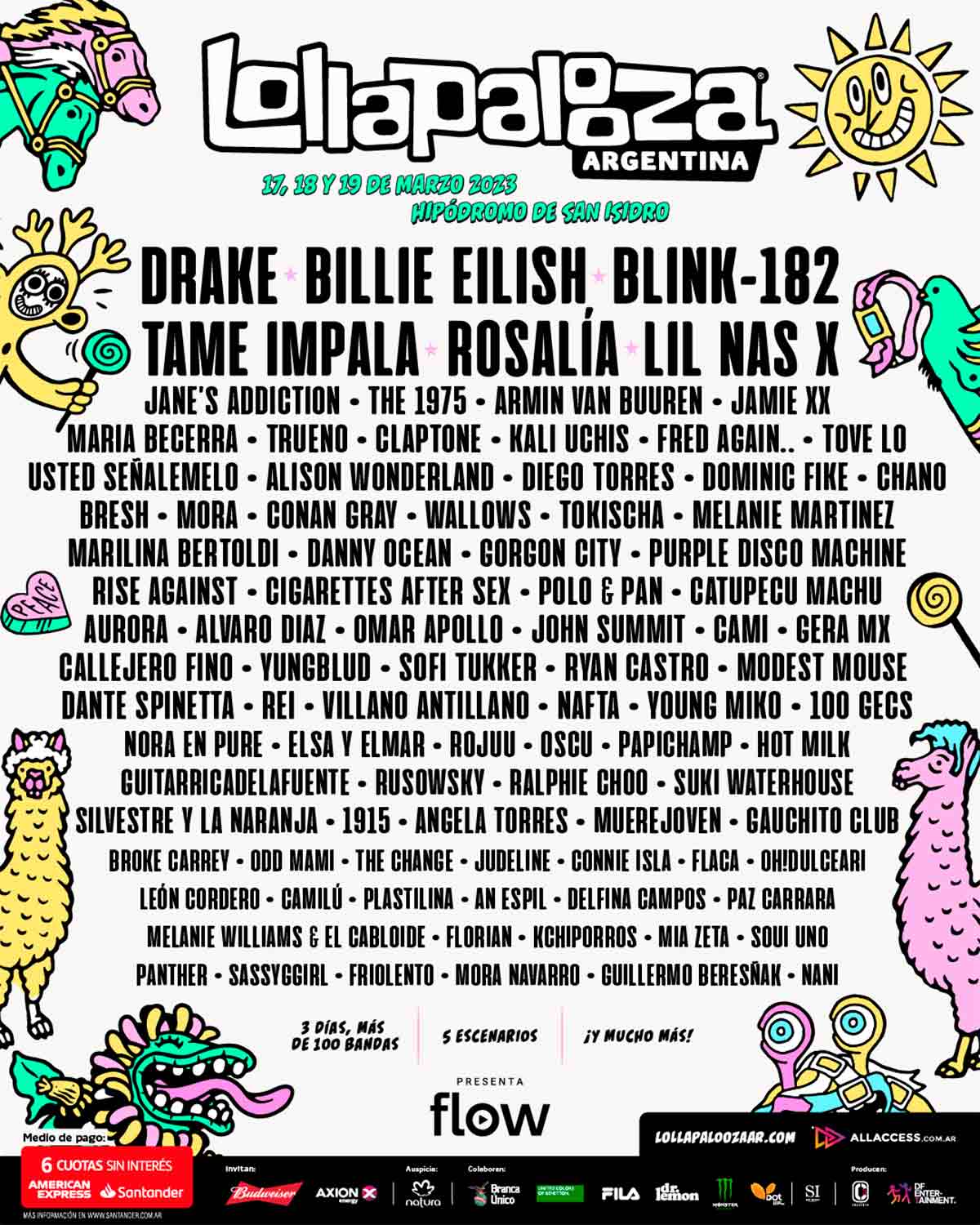 Line-up de Lollapalooza Argentina 2023
