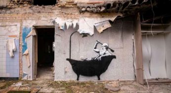 Varias obras de Banksy aparecen en Ucrania
