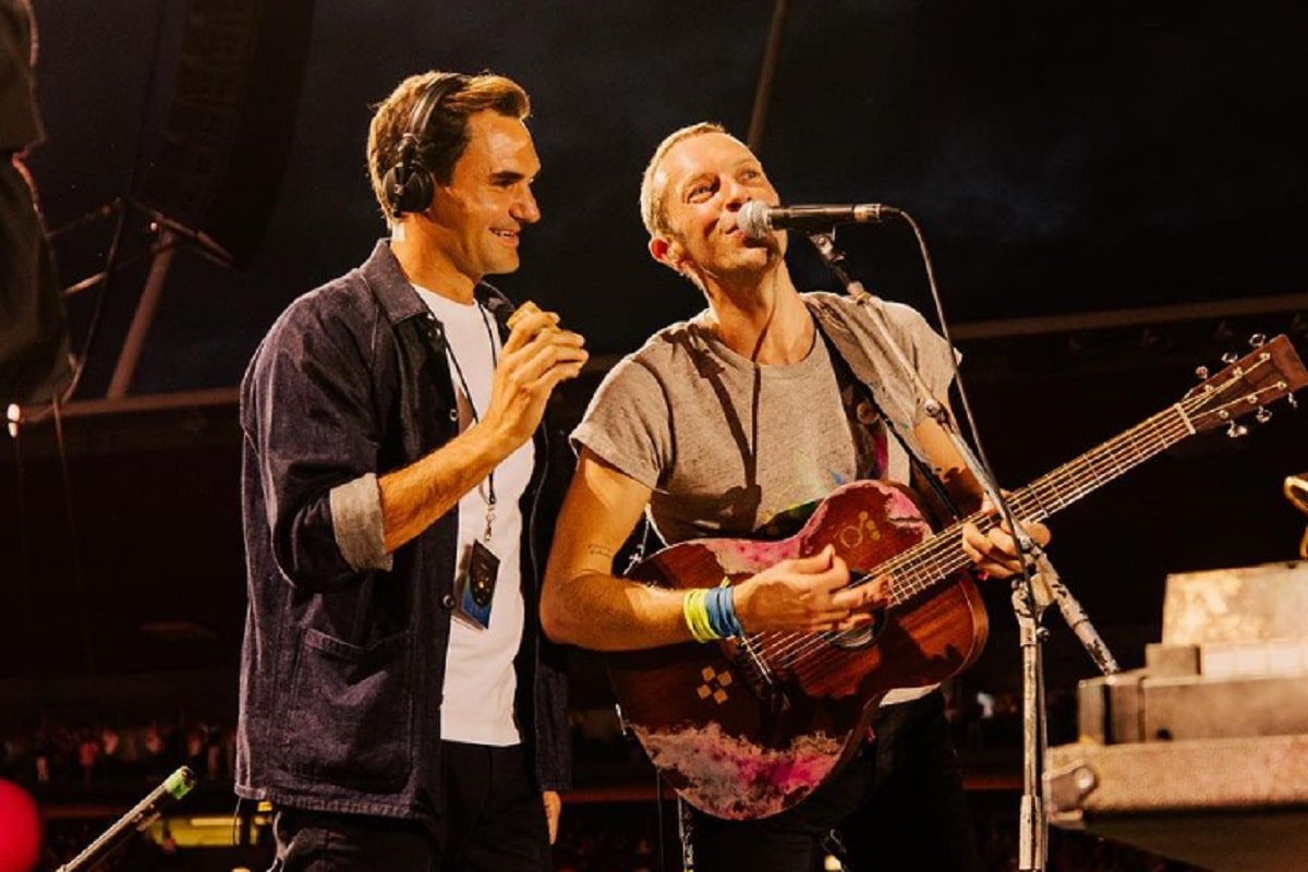 Roger Federer subió al escenario con Coldplay