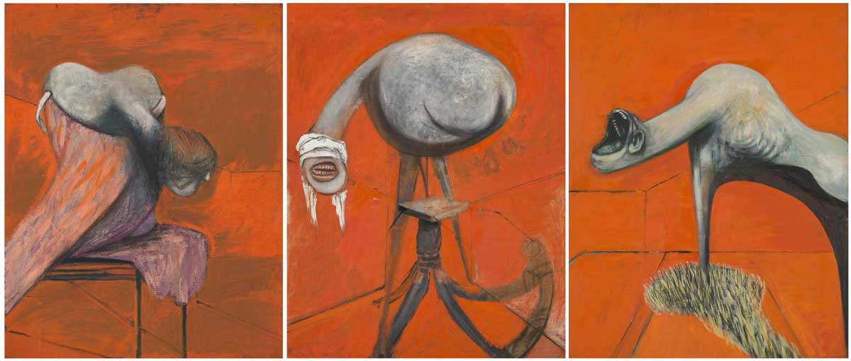 Three Studies for Figures at the Base of a Crucifixion, de Francis Bacon.