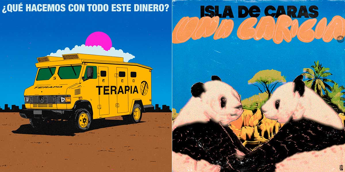 Tapas de discos de Adrián Ousi Varela para Terapia e Isla de Caras