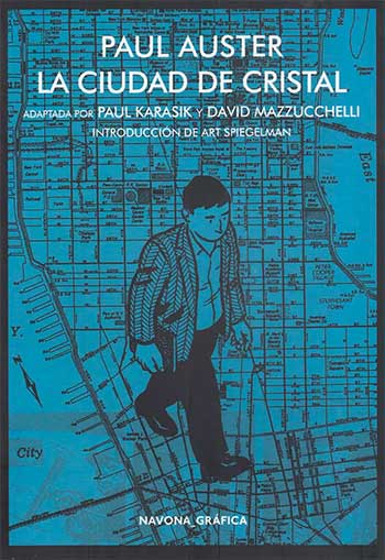 Tapa de La ciudad de cristal, cómic de Paul Karasik y David Mazzucchelli (sobre la novela de Paul Auster)