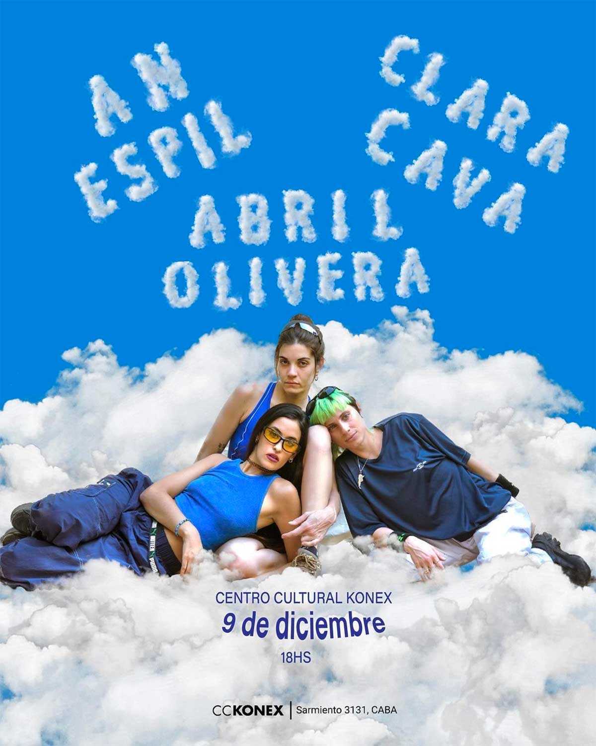 An Espil, Clara Cava y Abril Olivera en el Konex