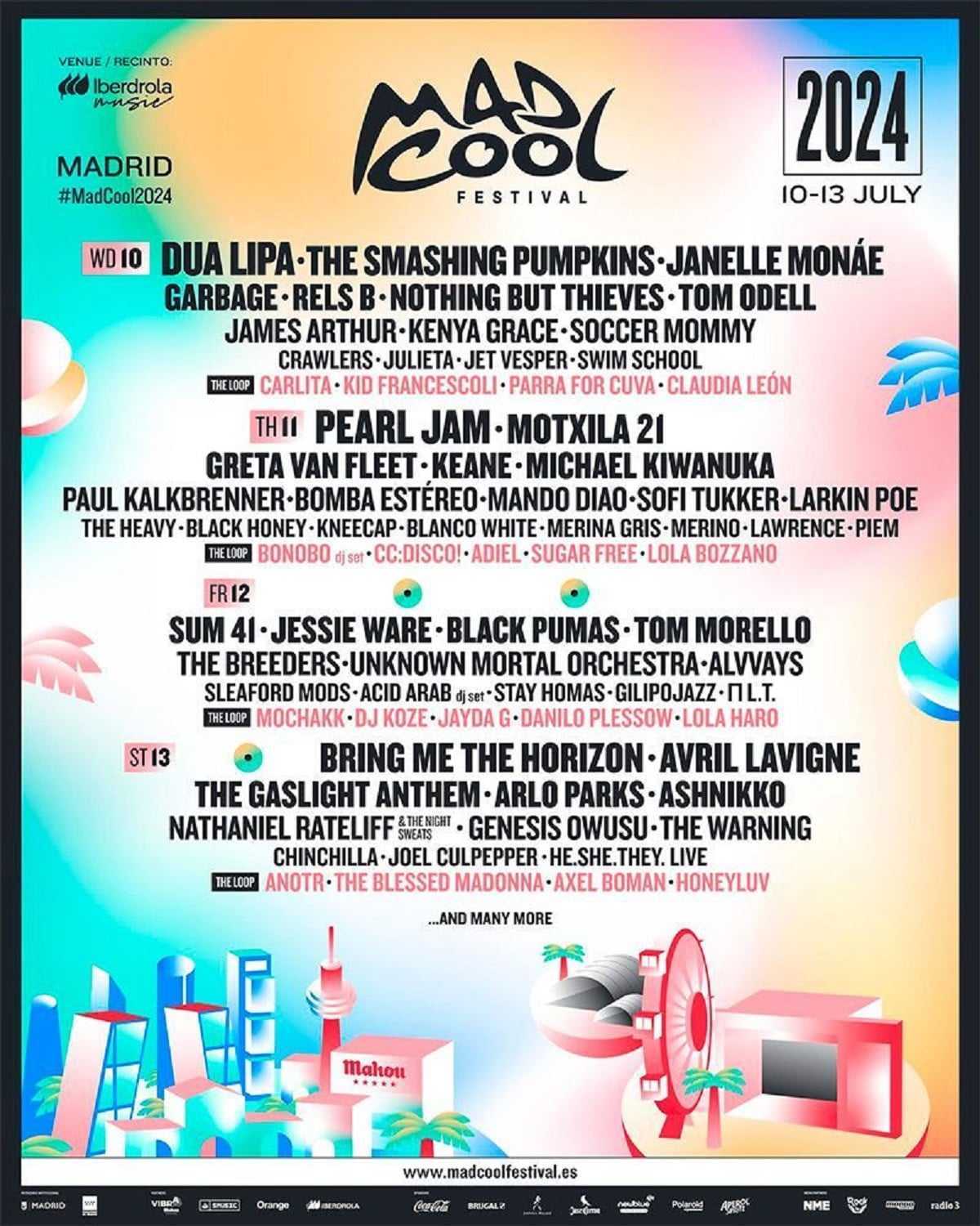 La grilla del Mad Cool Festival 2024