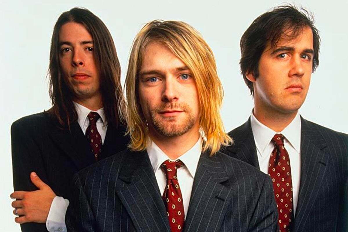 Dave Grohl, Kurt Cobain y Krist Novoselic de Nirvana