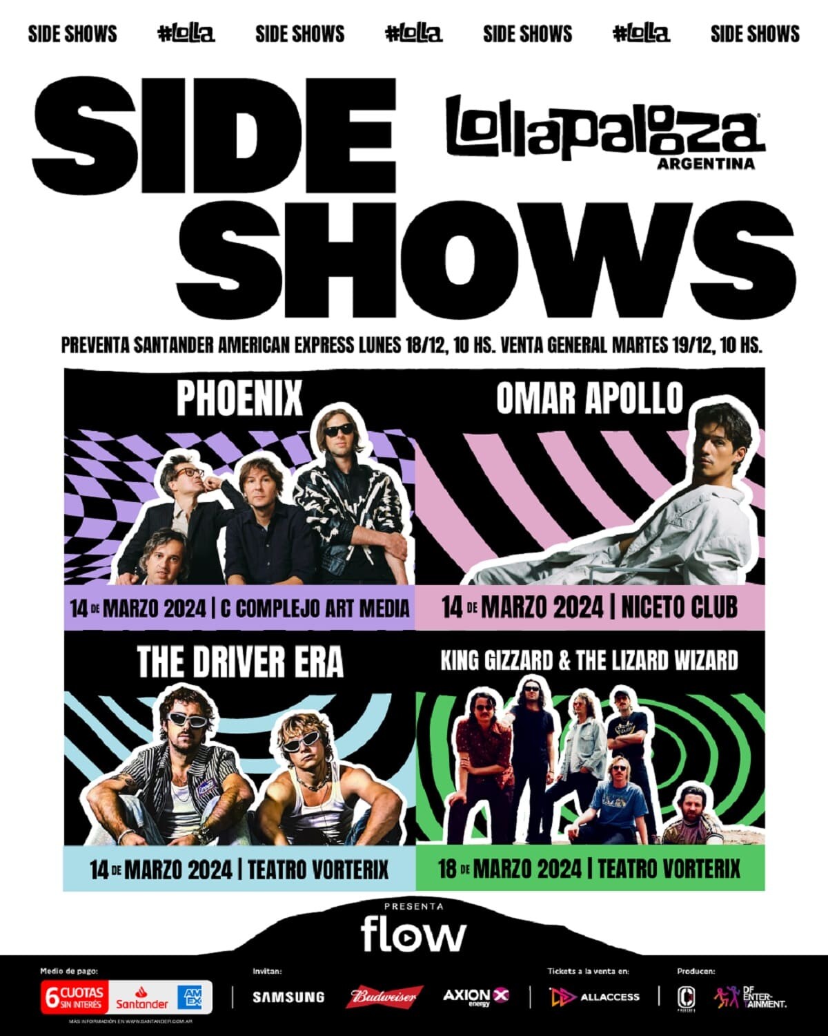 Lollapalooza Argentina 2024 anuncia los sideshows ONCE DIGITAL