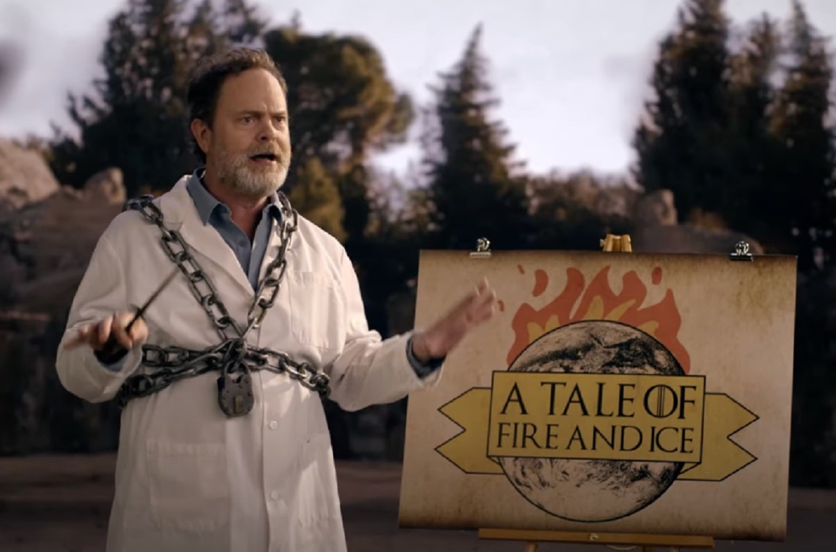 Rainn Wilson en una parodia a Game of Thrones