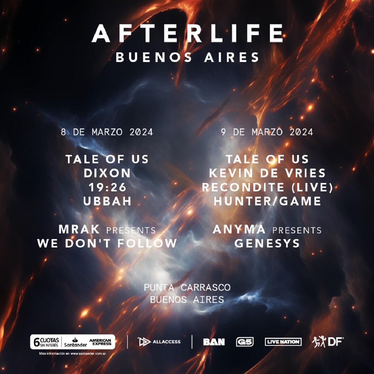 Line-up de Afterlife