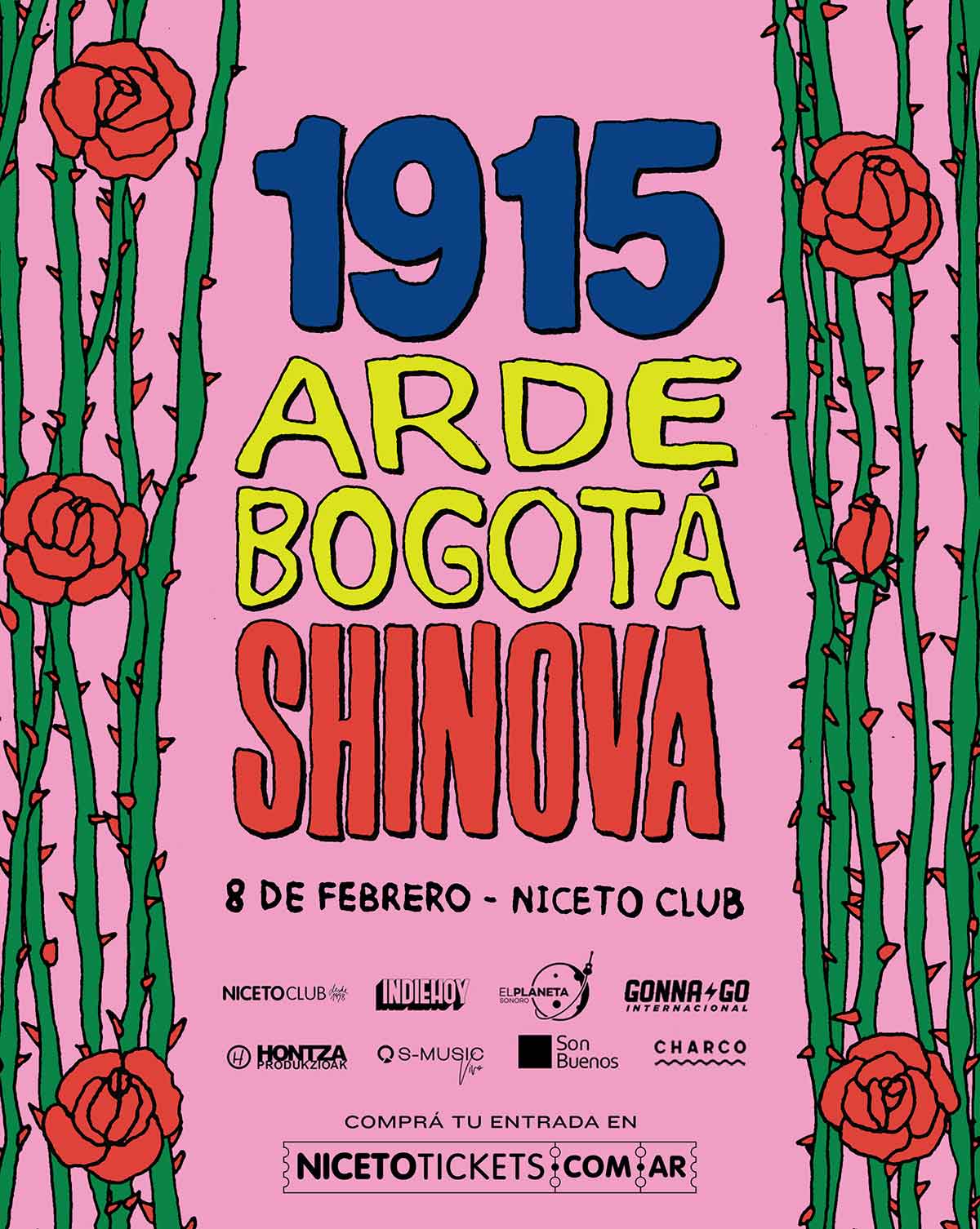 Arde Bogotá, Shinova y 1915 en Niceto Club