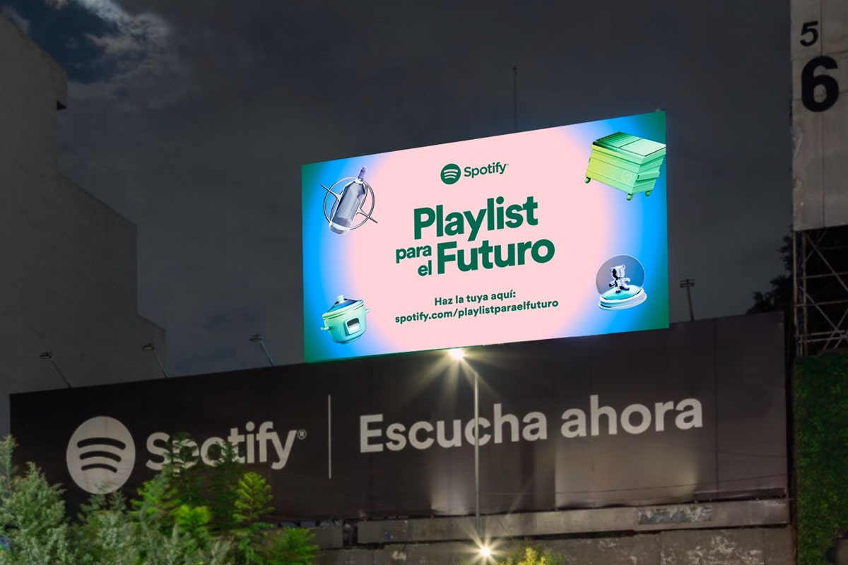 spotify y su cartel de "playlist para el futuro"