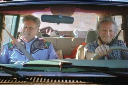 Will Ferrell y Harper Steele dentro de un auto en la ruta