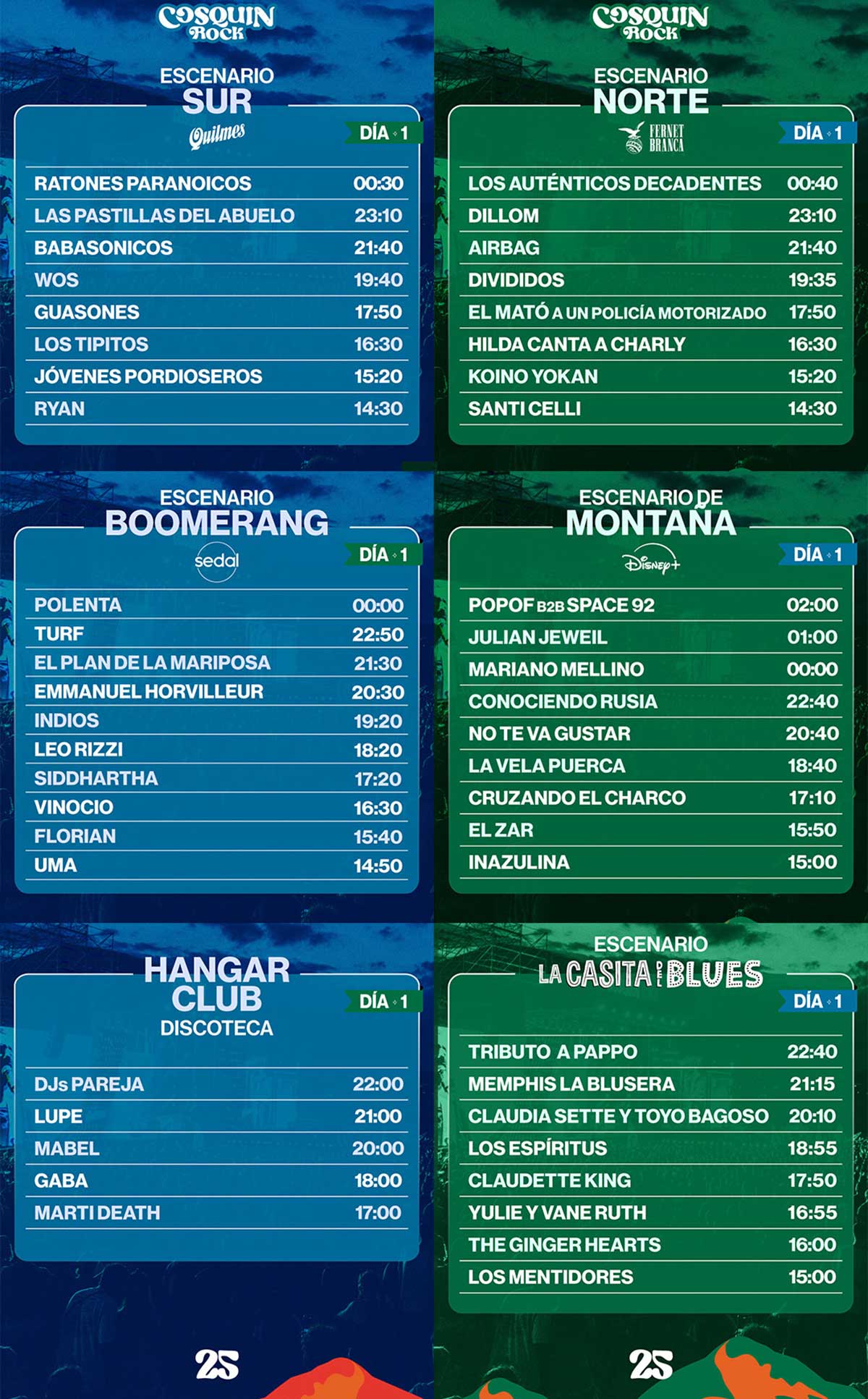 Horarios Cosquín Rock 2025