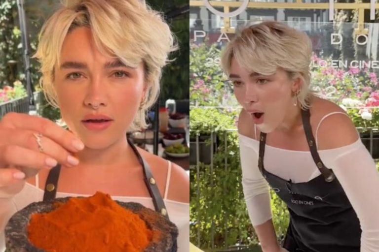 Florence Pugh prueba tacos al pastor