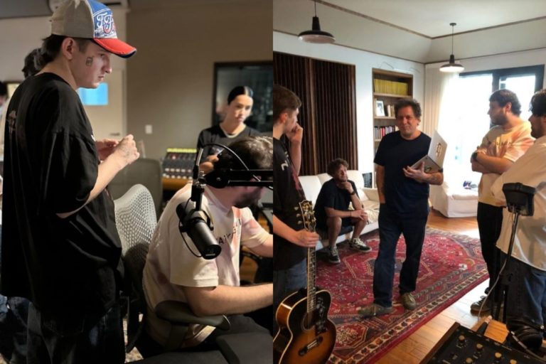 Dillom, Lali y Andrés Calamaro juntos en el estudio