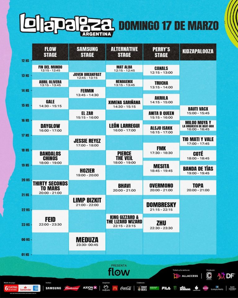 Lollapalooza Argentina 2024 anuncia los horarios para cada día