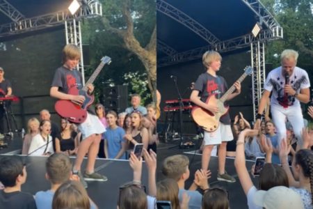Niño guitarrista en show de TheRPJBand