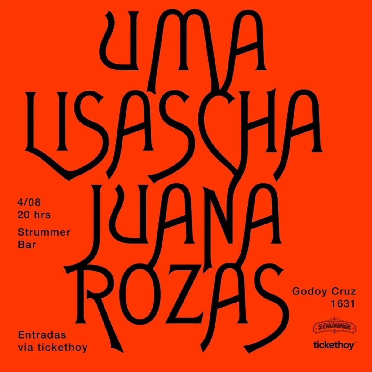 Uma, Lisa Scha y Juana Rozas en Strummer