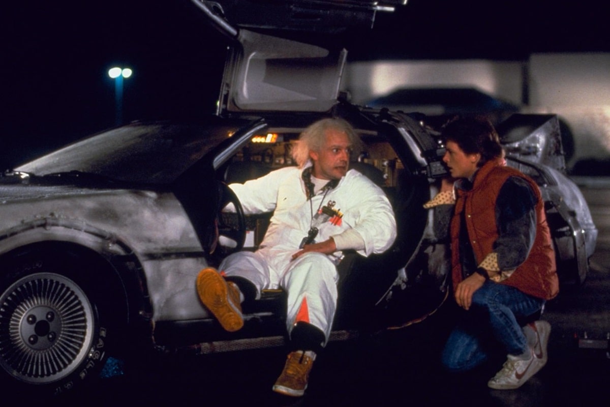 Michael J. Fox y Christopher Lloyd en Volver al futuro