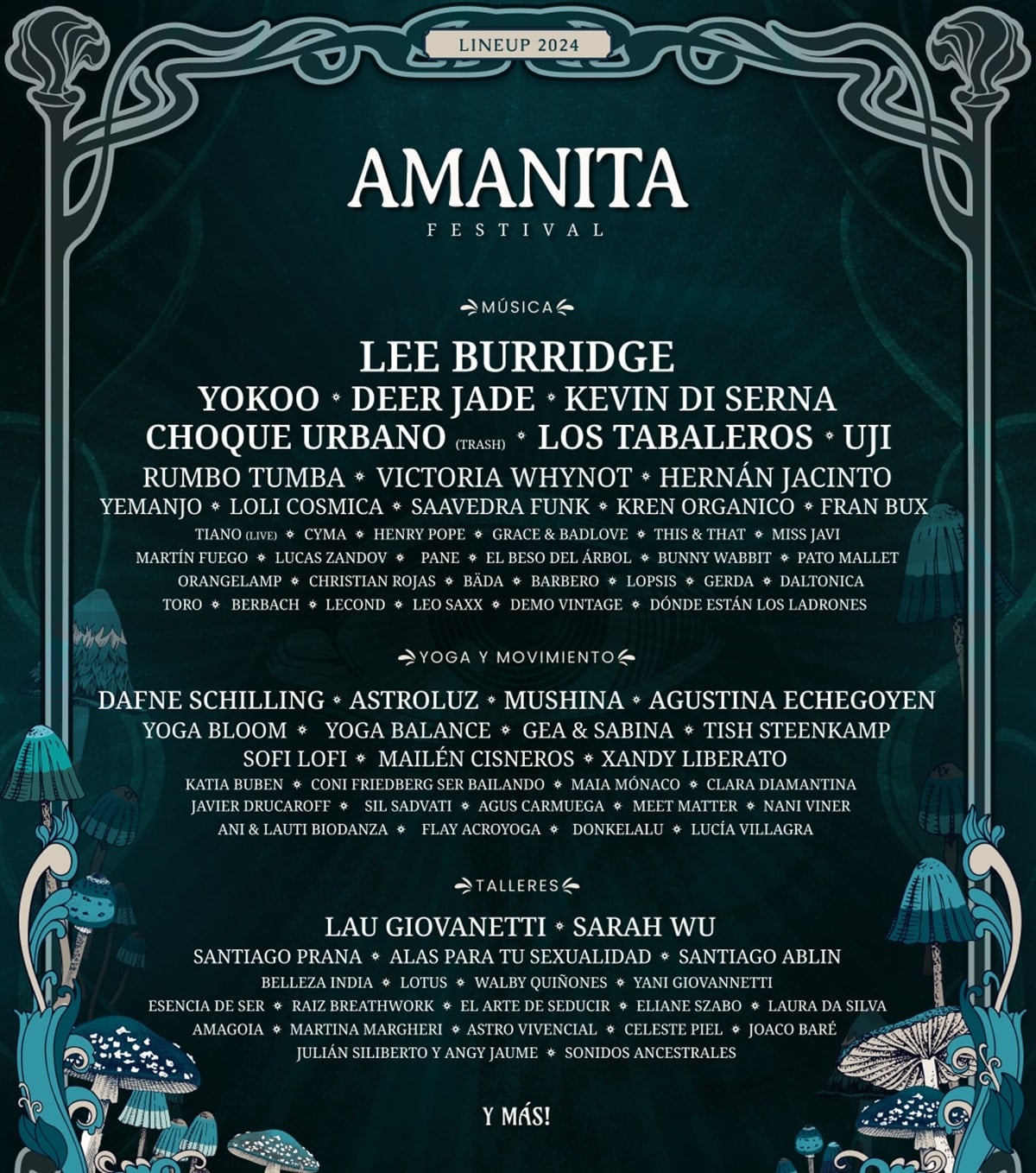 Lineup del Festival Amanita