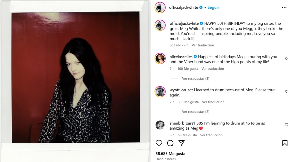 El mensaje de Jack White para Meg White en su cumpleaños 50