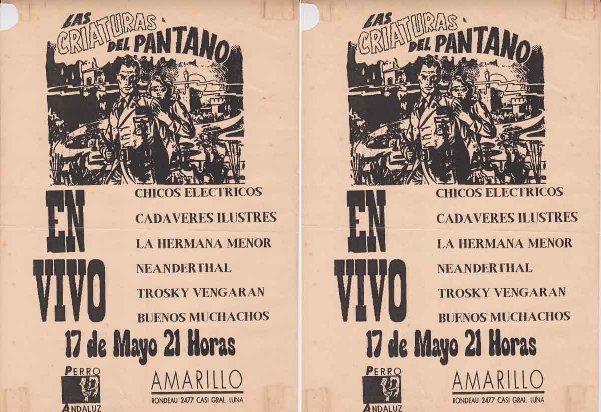 Flyer de la presentación del compilado Las criaturas del pantano.