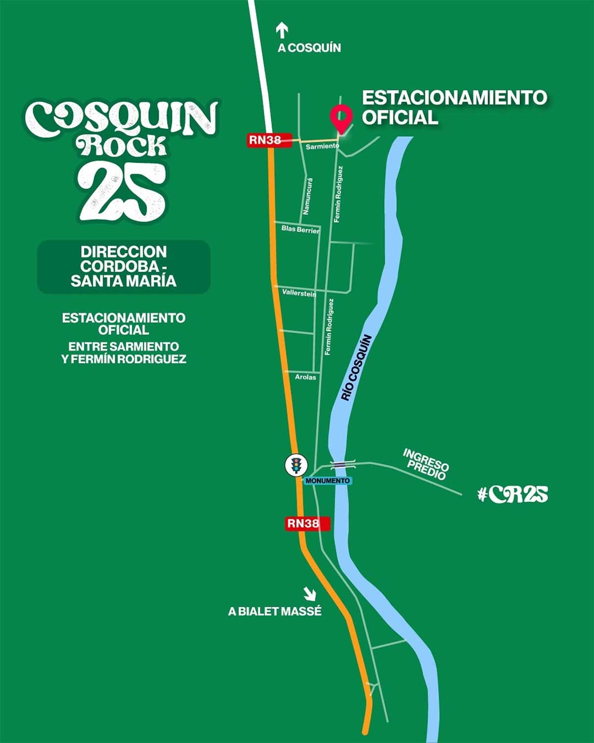 Estacionamiento de Cosquín Rock 2025