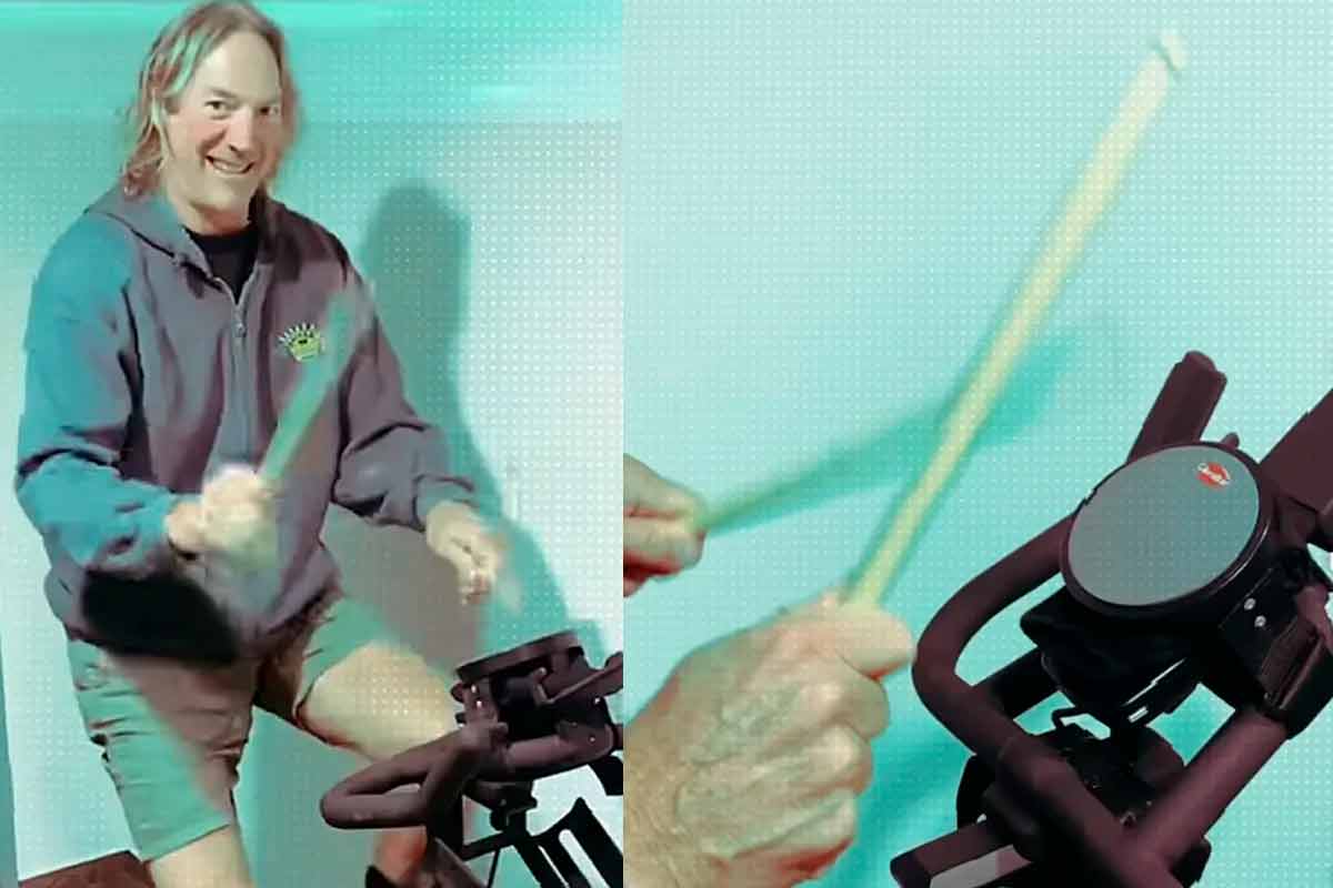 Danny Carey de Tool inventa una “bicicleta batería” para seguir tocando mientras hace ejercicio: Mirá el video