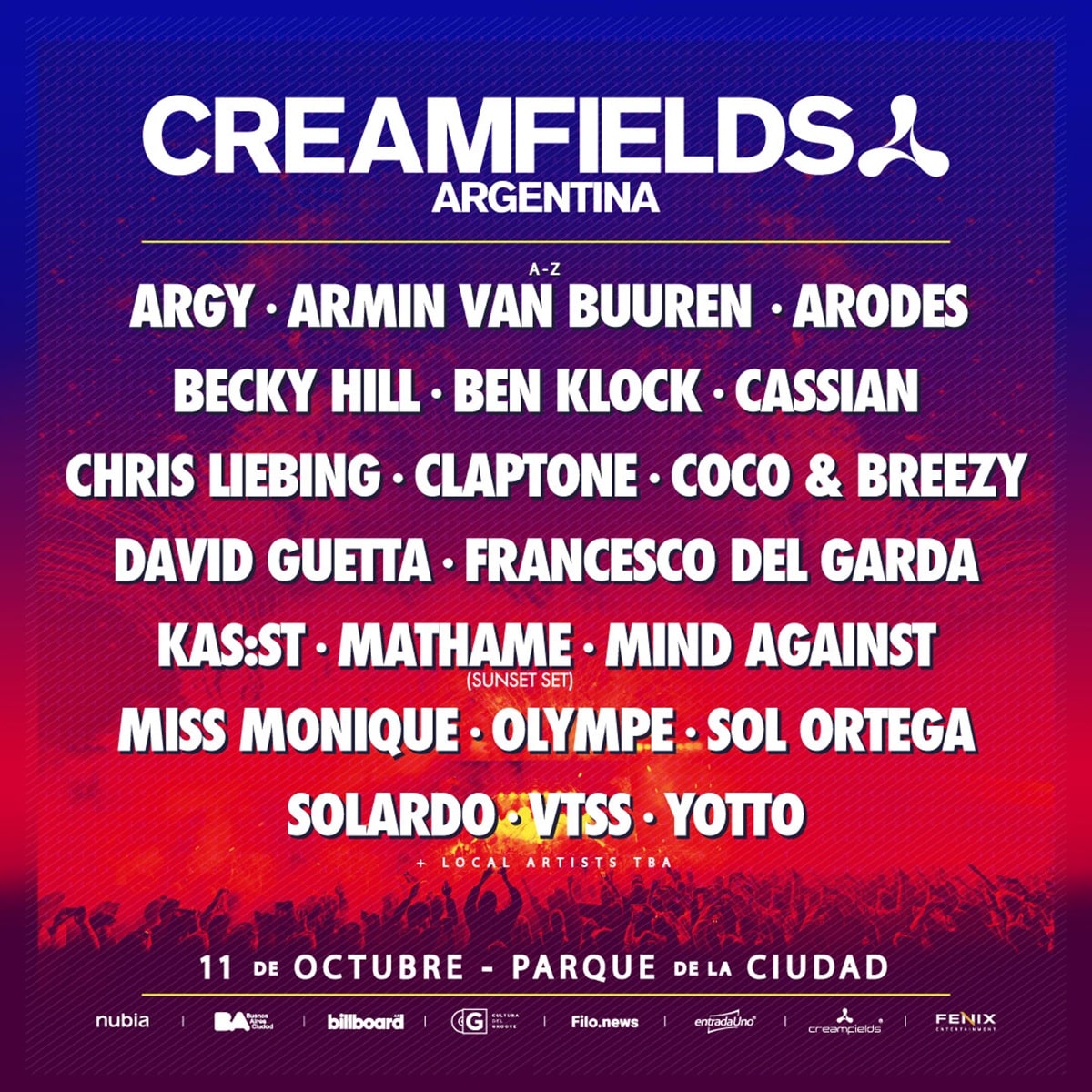 Line-up de la Creamfields 2025