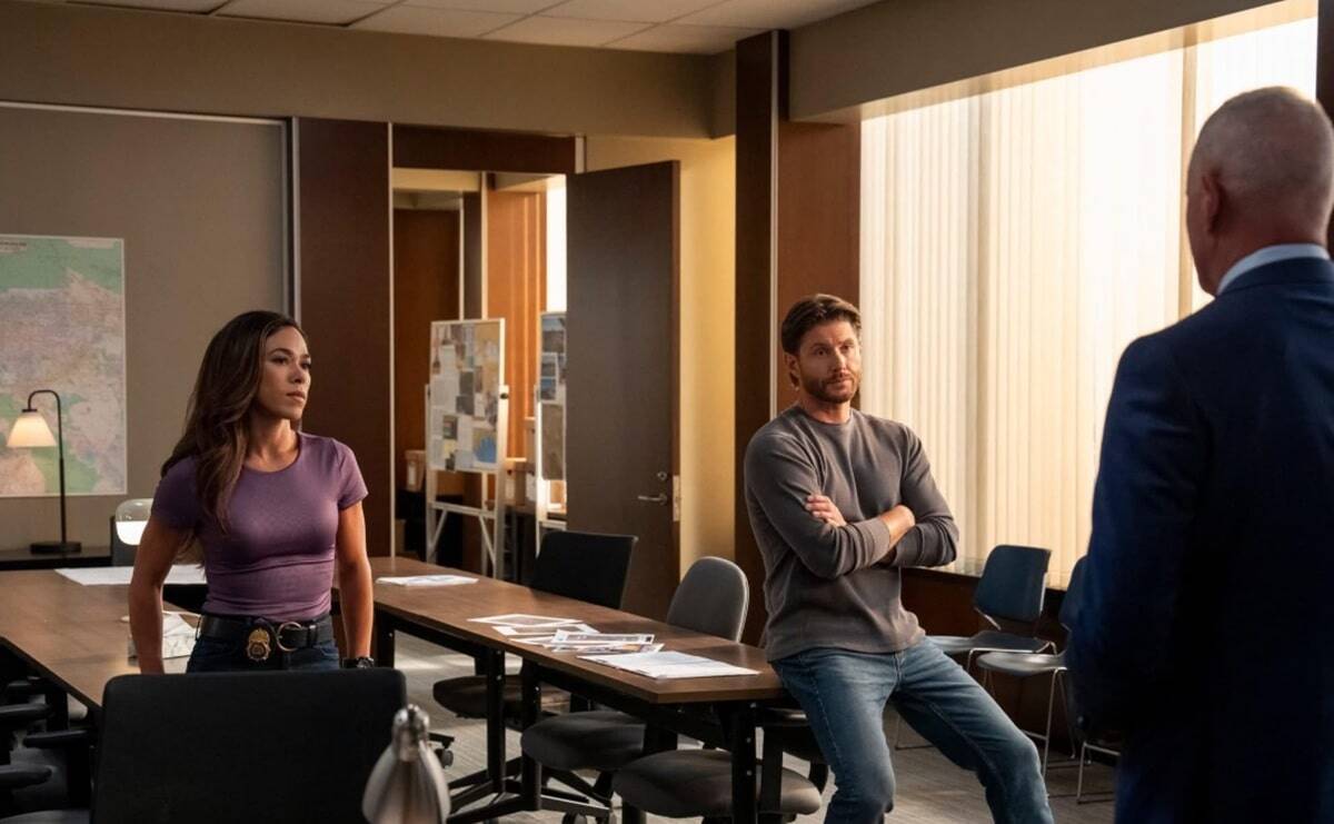 Jensen Ackles, Eric Dane y Jessica Camacho en Cuenta regresiva (2025)
