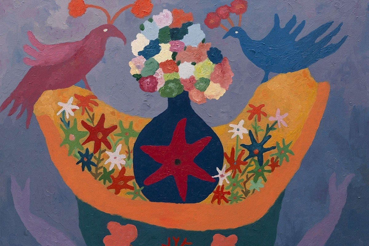 Pájaros y flores de Aid Herrera
