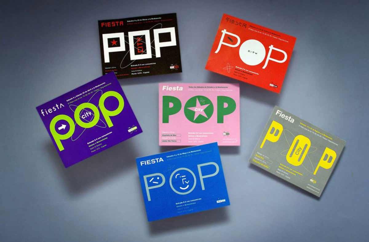 Flyers de la Fiesta Pop City.